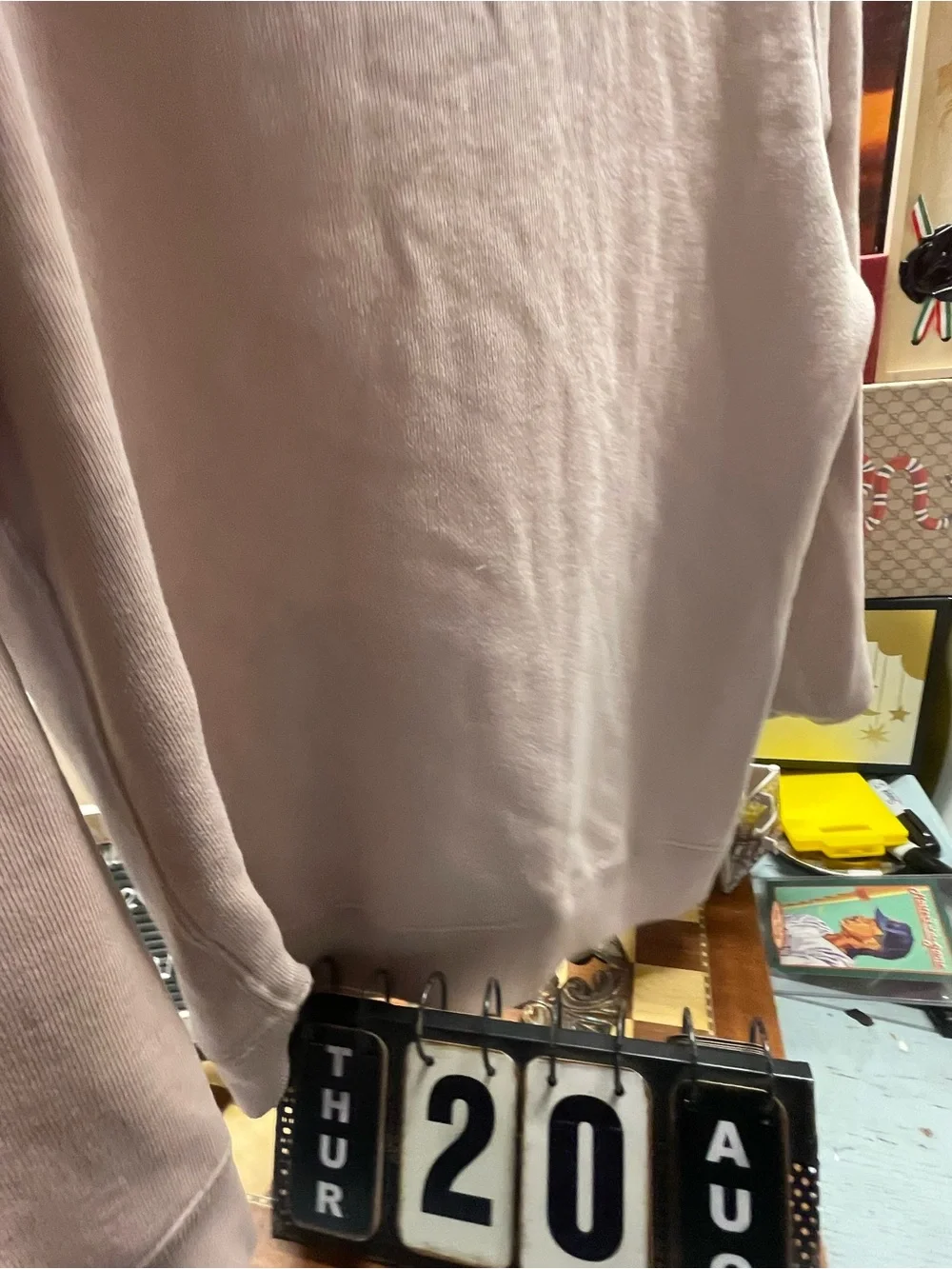 light pink Abercrombie & Fitch pullover hoodie featuring a faded box logo